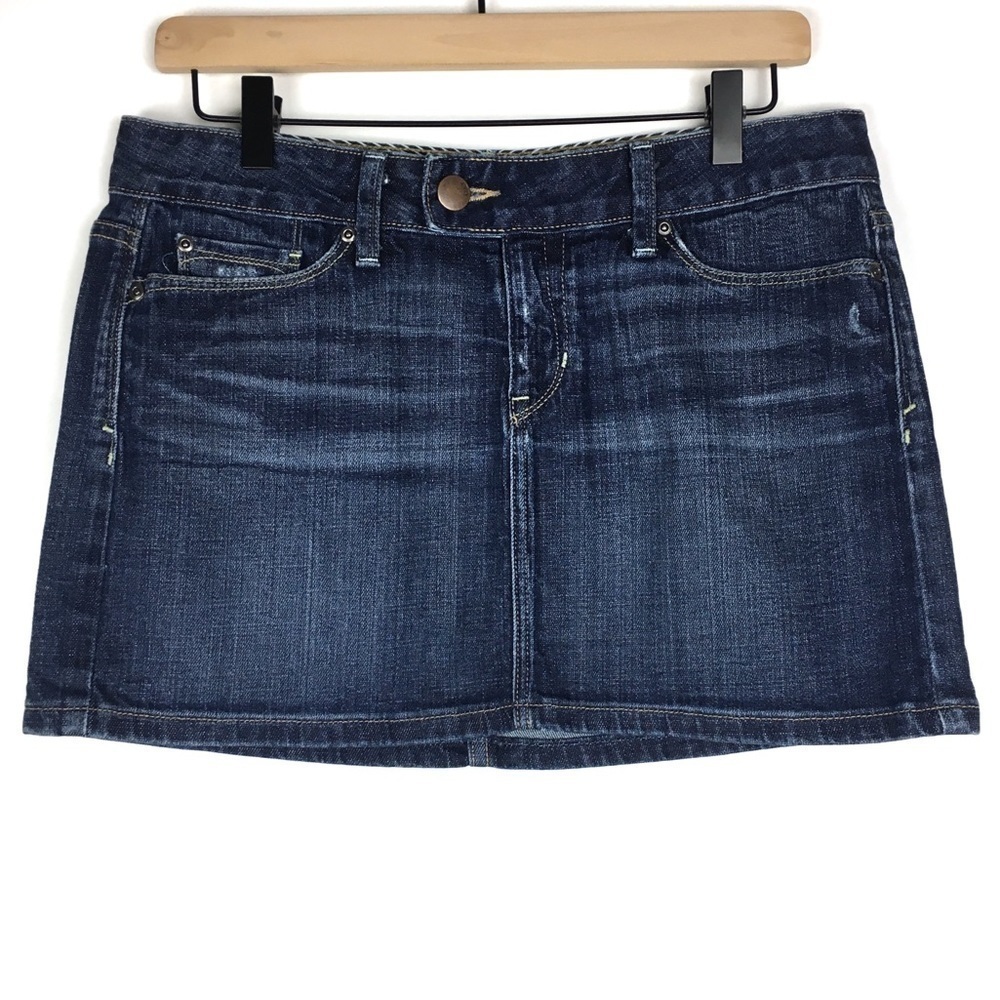GAP Denim Micro Mini Jean Skirt Distressed Limited Edition Festival Size 4/27